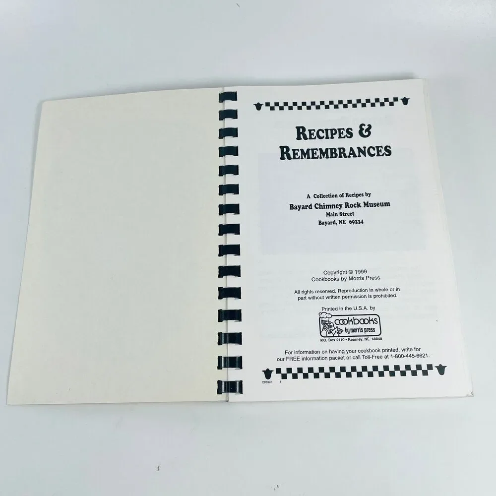 Recipes & Remembrances Bayard Chimney Rock Museum 1999 Cookbook Morris Press